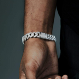 14MM DIAMOND PRONG LINK BRACELET - WHITE GOLD